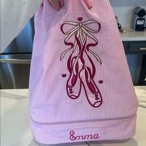 NEW NWOT Ballet Bag Shoe Holder Emma Pink White Stripe